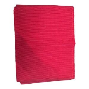 Room Essentials Placemat Set of 4 OS Red Brand New Ribbed Cotton 14x18in